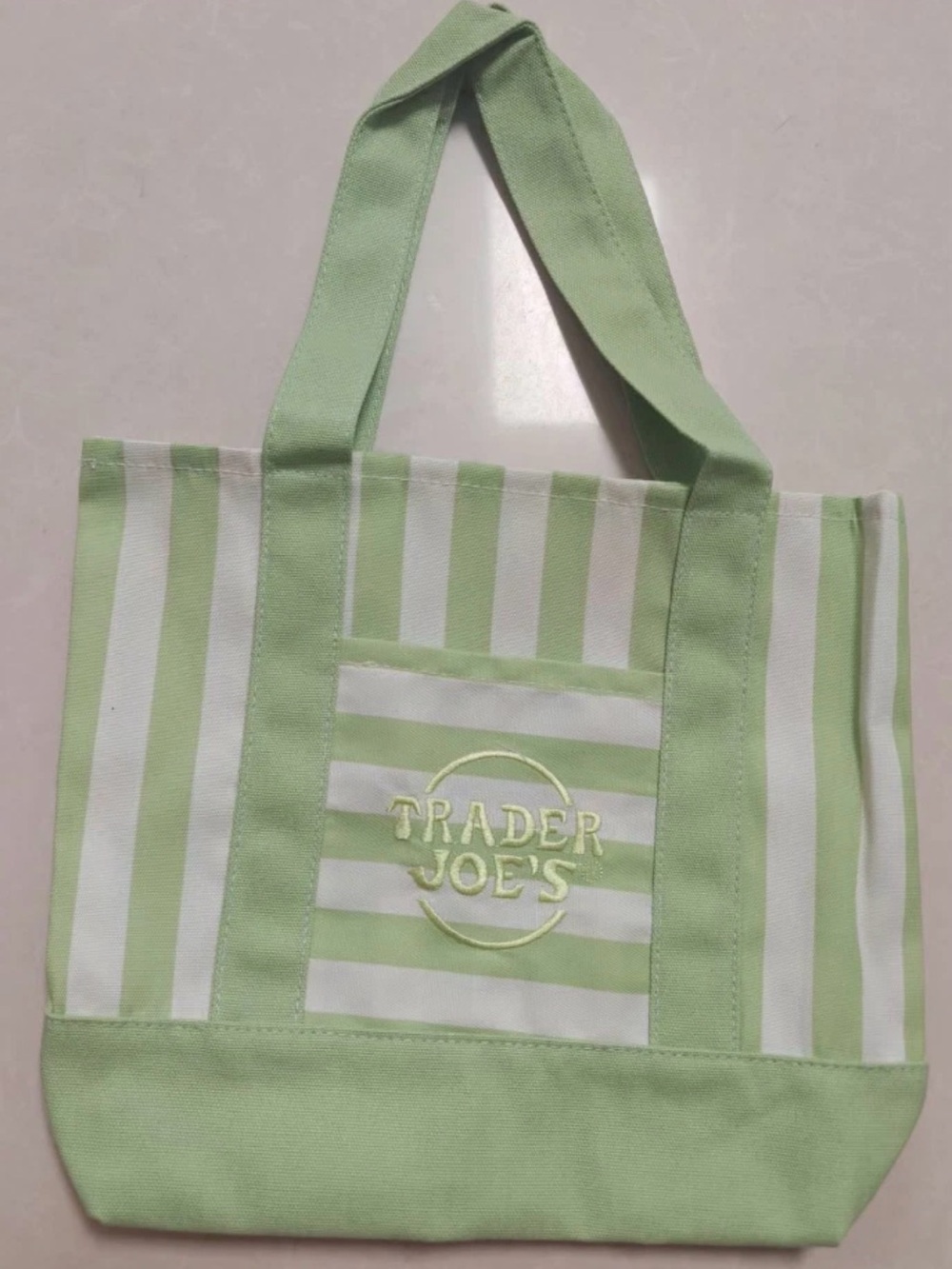 Green Stripe Mini Tote Bag